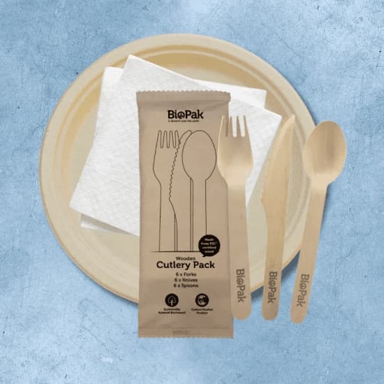 Disposable Plate, Cutlery & Napkin Set