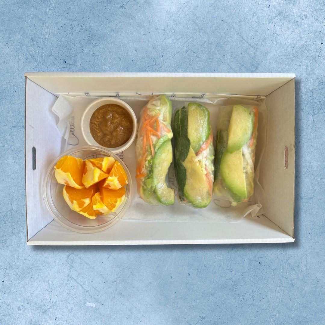 Vegan and Gluten Free Rice Paper Rolls Lunch Box