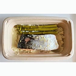 Individual Hot Lunch Pan Fried Salmon-Asparagus