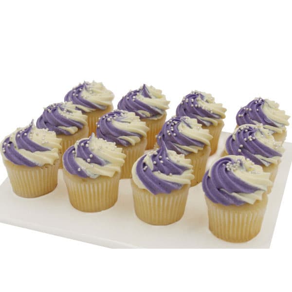 Purple White Swirl Cupcake Box (4cm) (12Pcs)