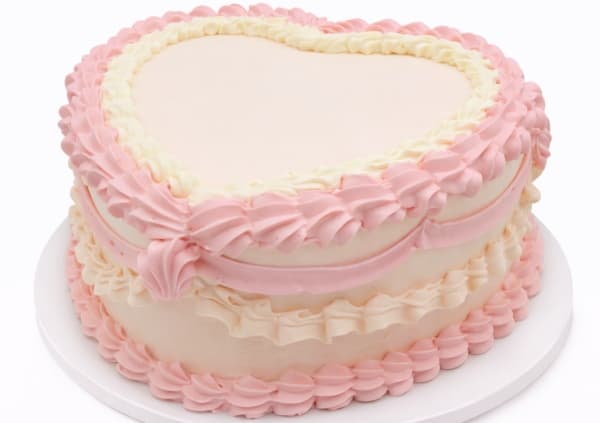 Vintage Pink Heart Cake (Small)