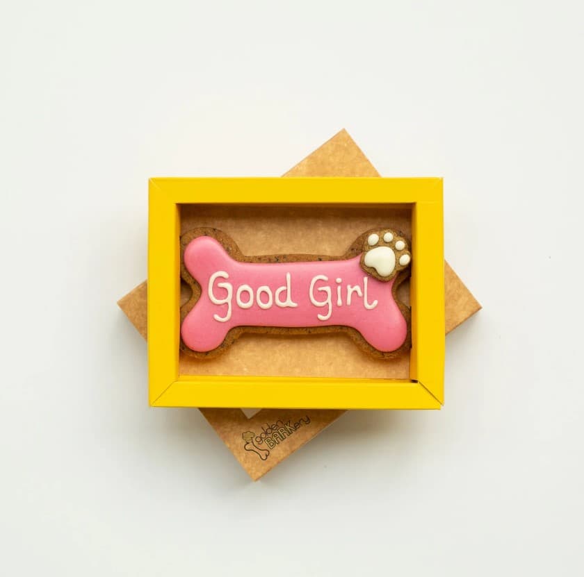 Pink Good Girl Dog Bone (12CM)