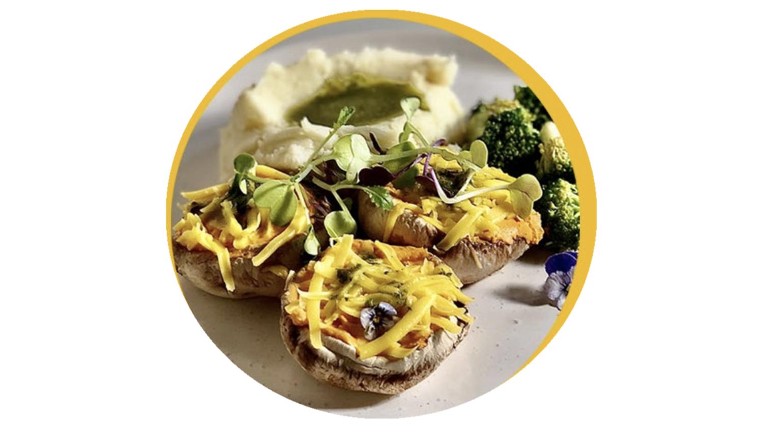 Stuffed Oven Baked Button Mushroom