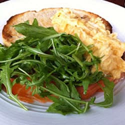 Smoked Salmon and Eggs Breakfast Baguette