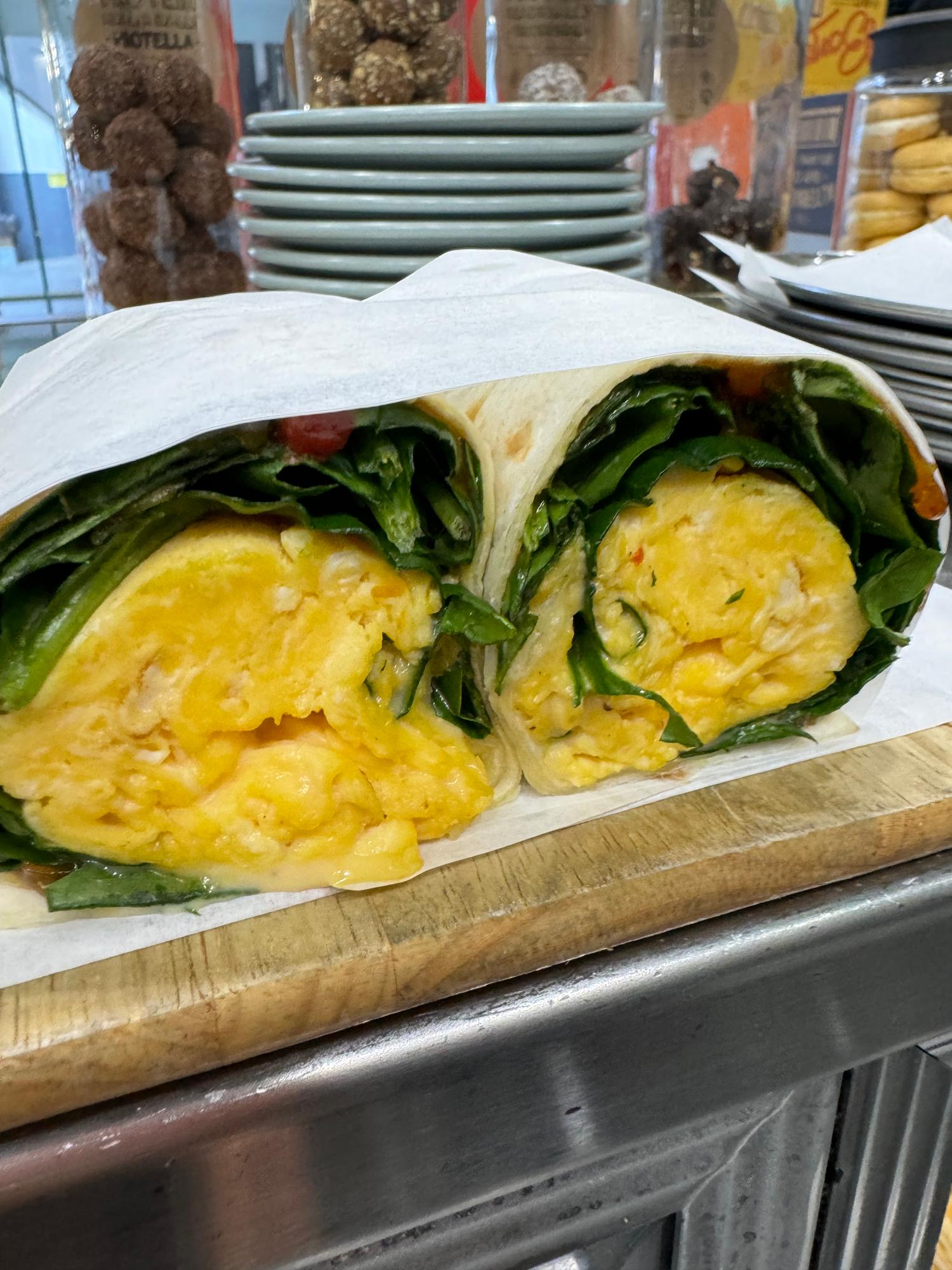 Egg Spinach Mushroom Breakfast Wrap