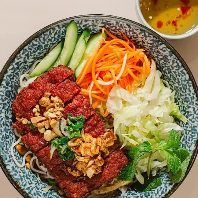 Chargrilled Pork Nem Nuong Vermicelli Noodle Bowl