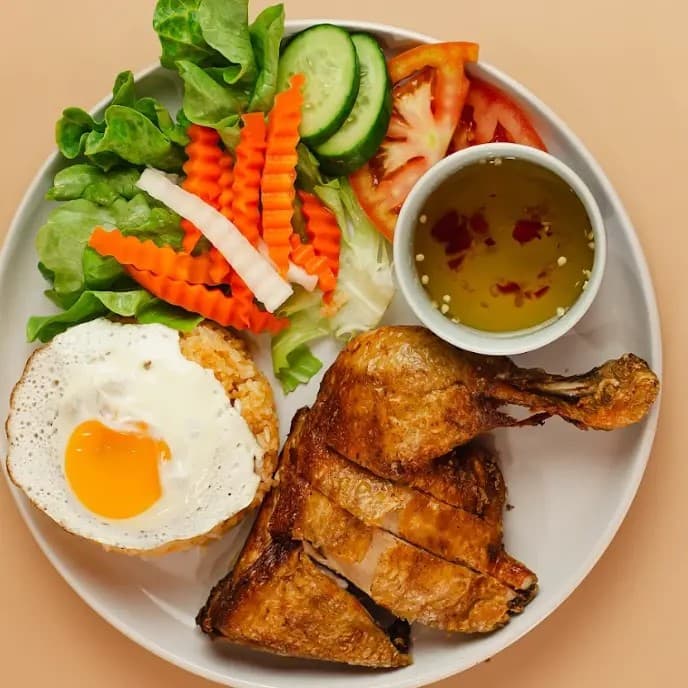 Crispy Chicken Tomato Rice 