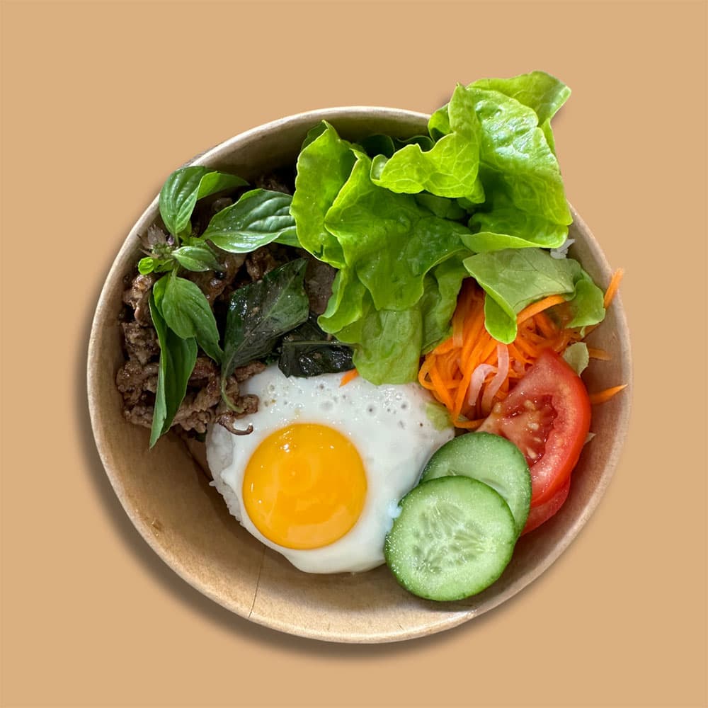 Stir Fried Basil Beef Broken Rice