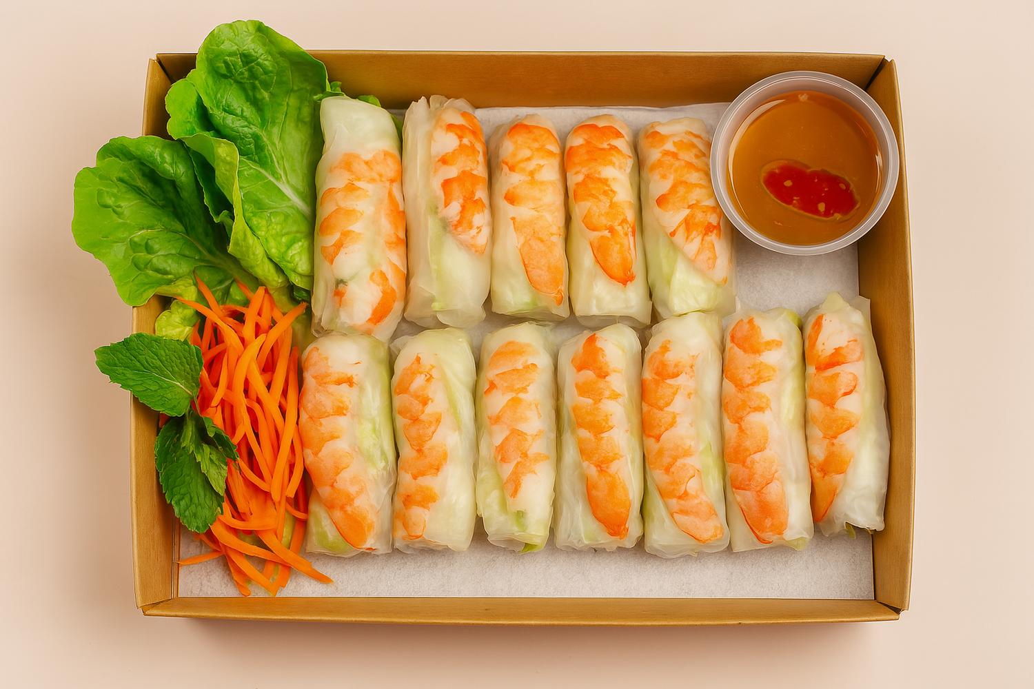 King Prawn Rice Paper Rolls (Platter of 12)