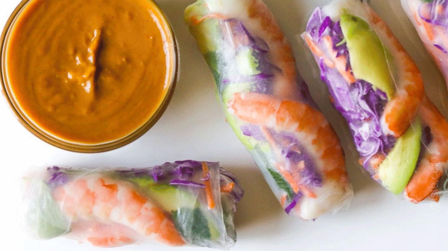 Vegetarian Rainbow Rice Paper Rolls