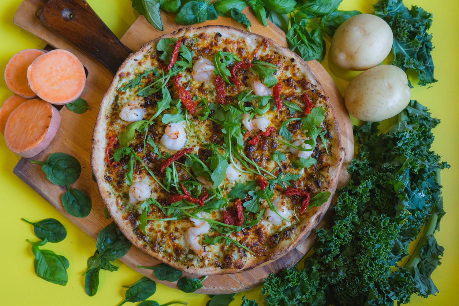 Rocket Prawns Pizza
