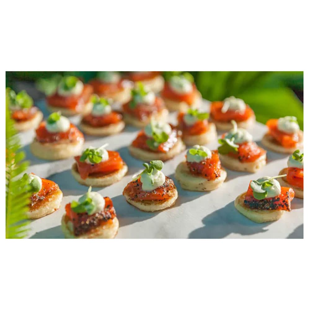 10 Cocktail Canapes (pp) + 2 Substantial (pp)