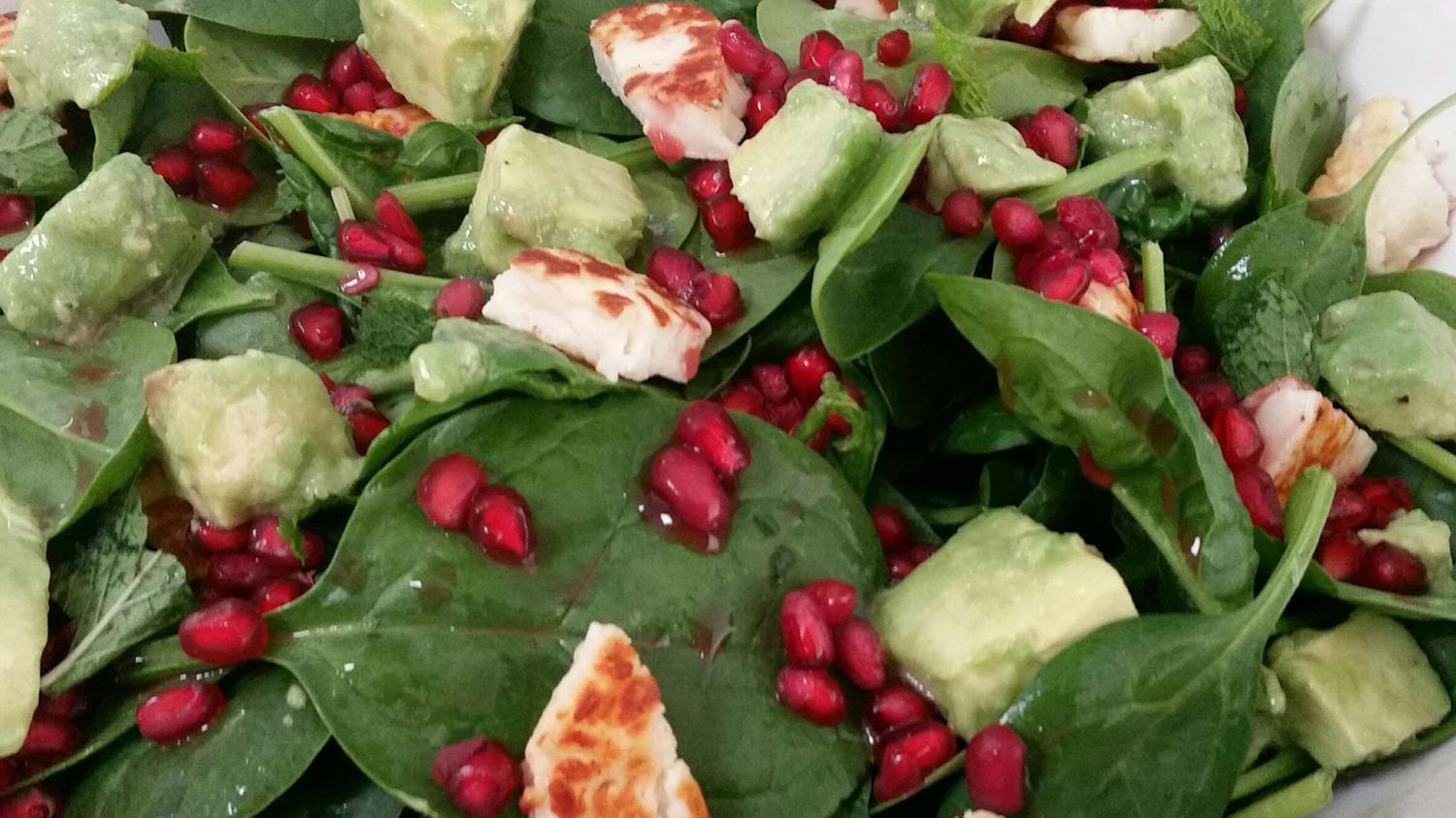 Haloumi, Avo and Pomegranate Salad (Platter for 8)