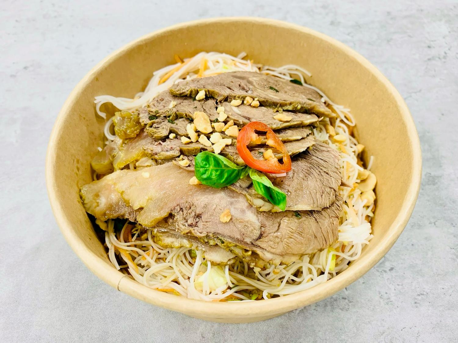 Thai Beef and Rice Noodles Salad 