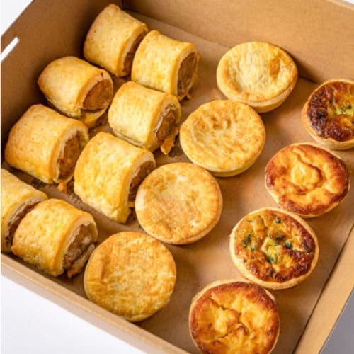 Mini Sausage Roll, Pies and Quiche Box (18 Pieces)