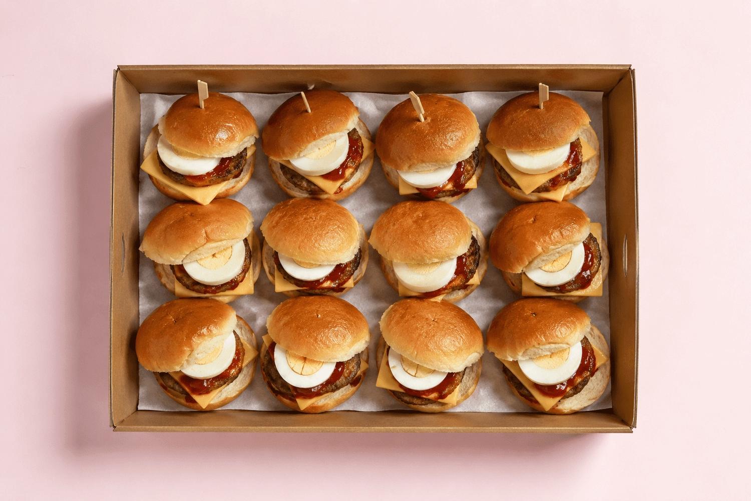 Beef Sausage & Egg Breakfast Slider Box (6pcs)
