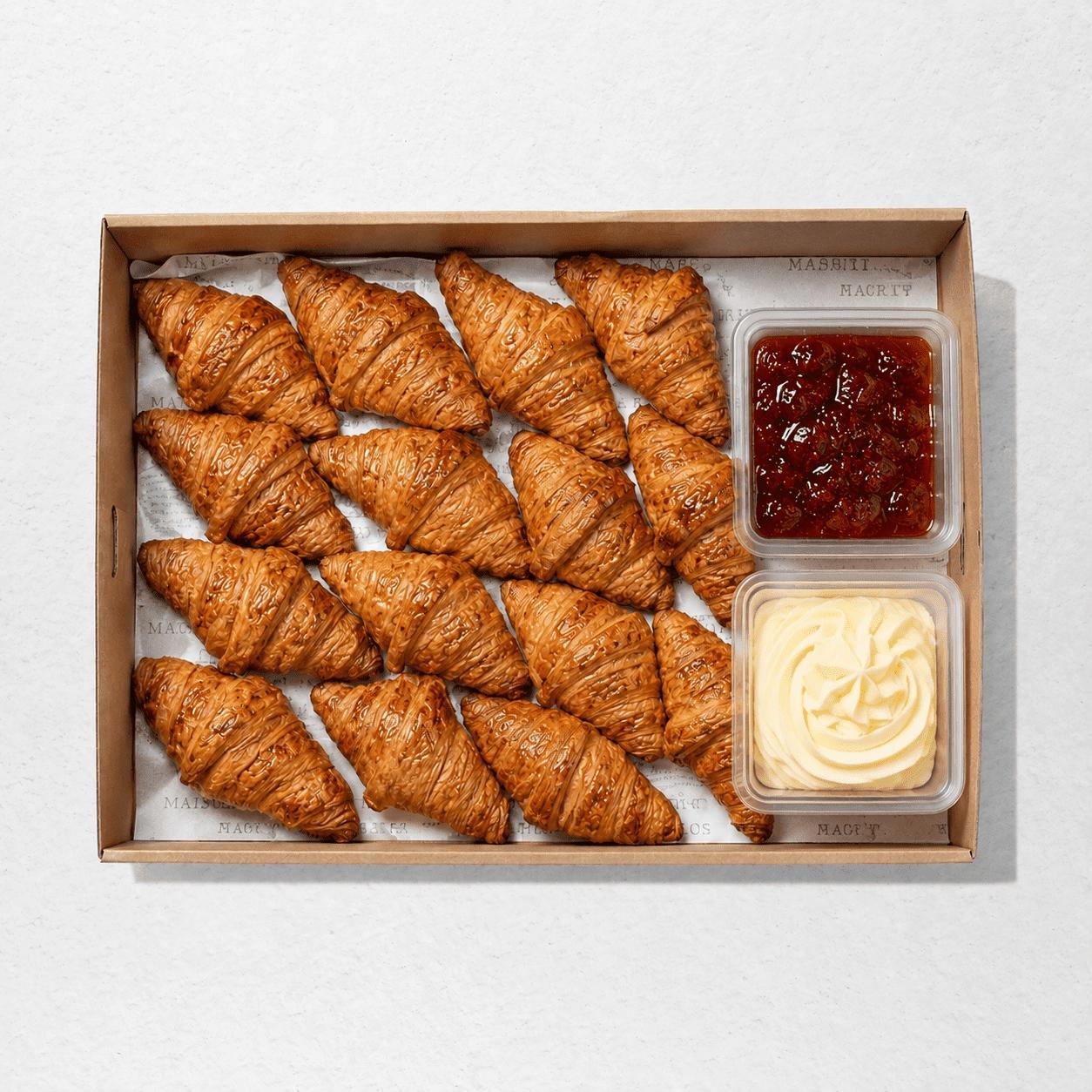 Plain Croissant Box with Jam & Butter (12pcs)