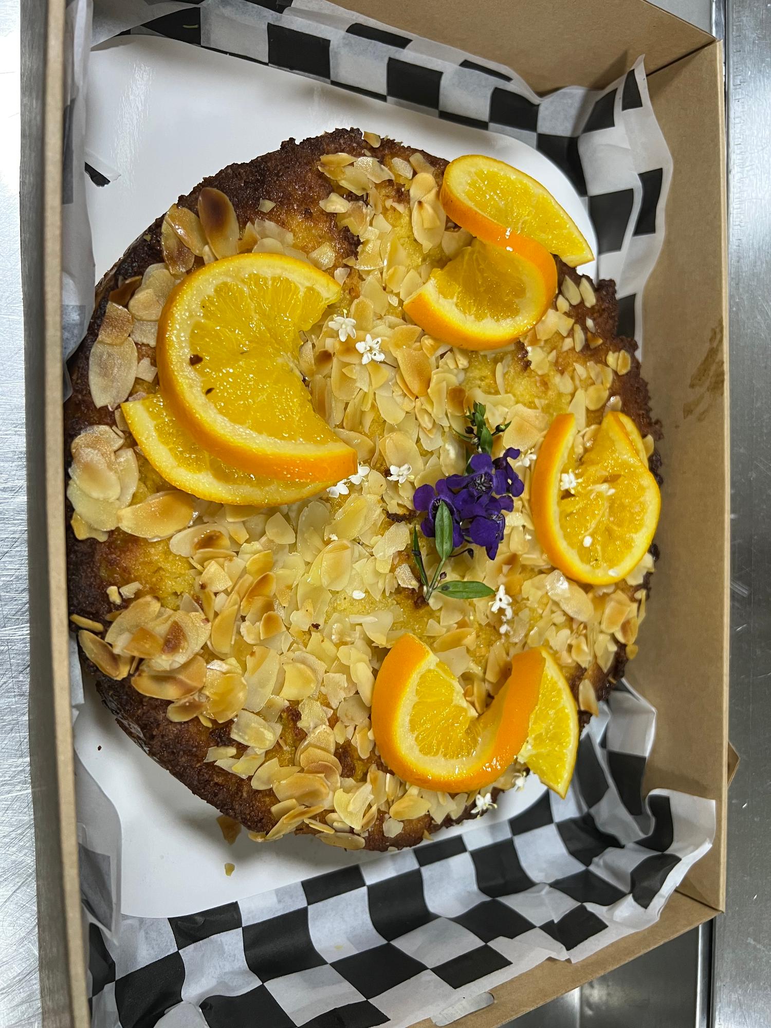 Orange and Almond Cake Triangle Piece
