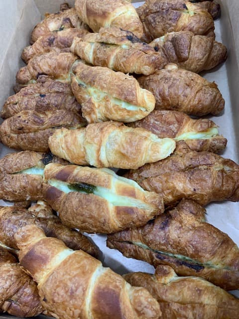 Mini Croissant with Brie, Tomato and Basil