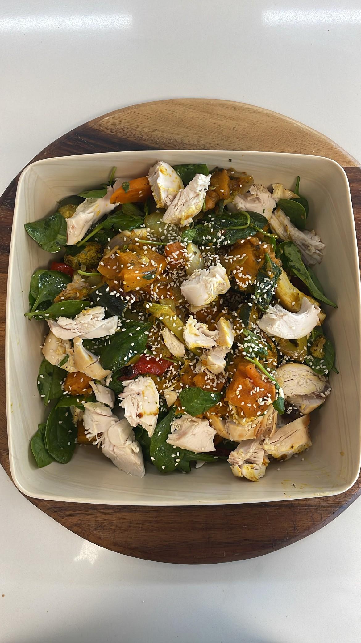 Roast Veg & Chicken Salad