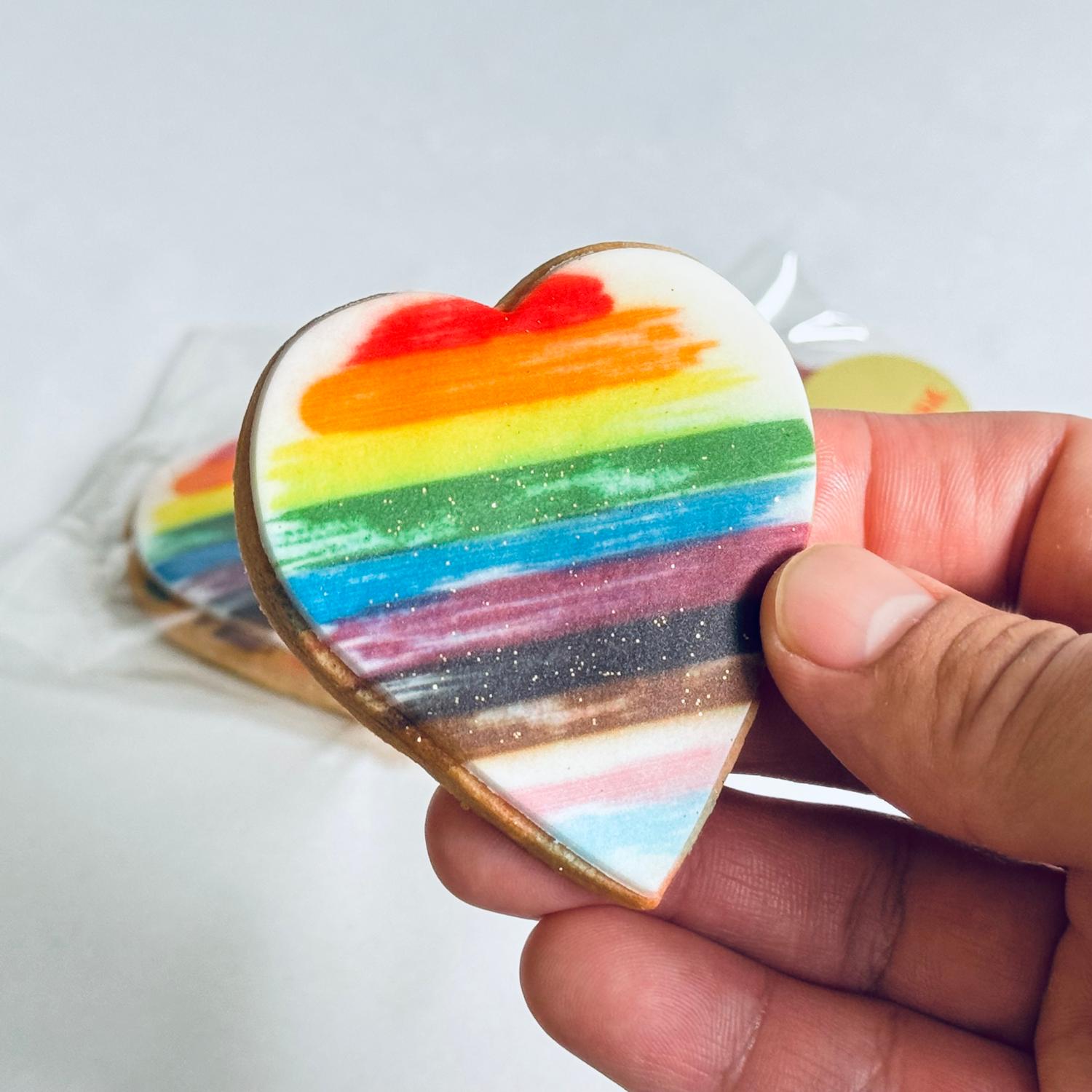 Rainbow Heart Cookies