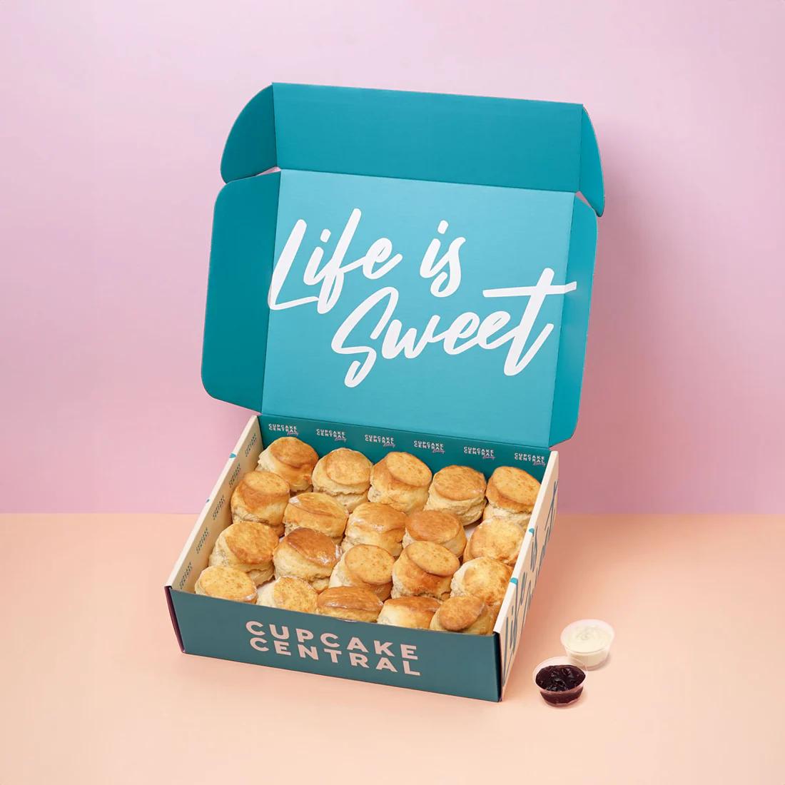 Scone Box with Raspberry Jam & Cream (20 Pieces)