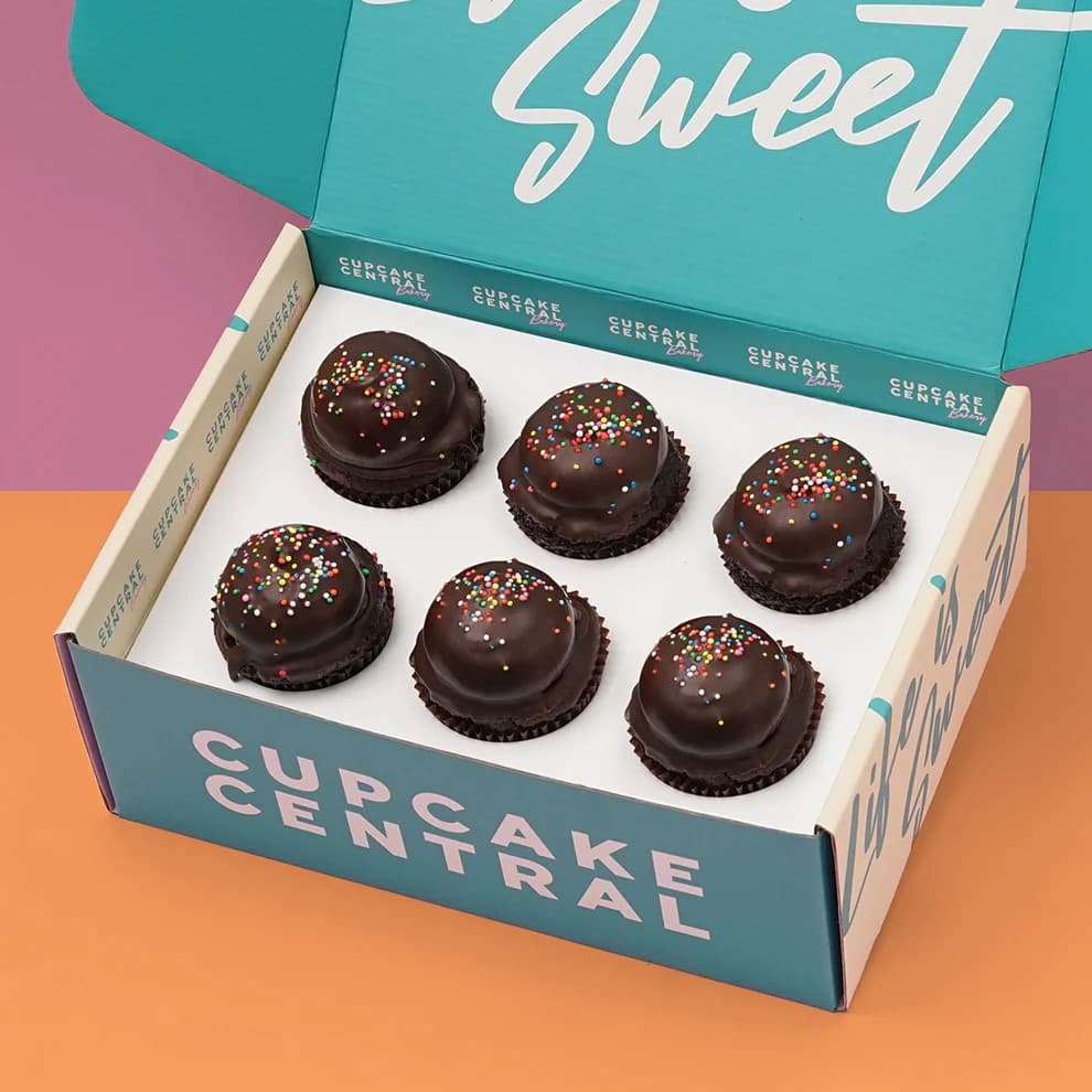 Vegan & Gluten-Free Choc Top Cupcake Box (6 Pcs)