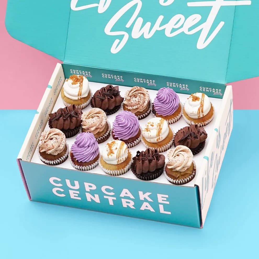 Vegan Assorted Mini Cupcakes Gift Box (15 Pieces)
