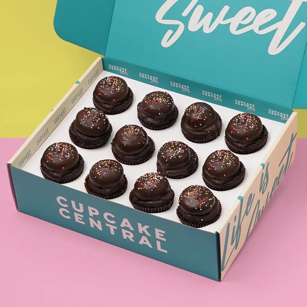 Vegan & Gluten-Free Choc Top Cupcake Box (12 Pcs)