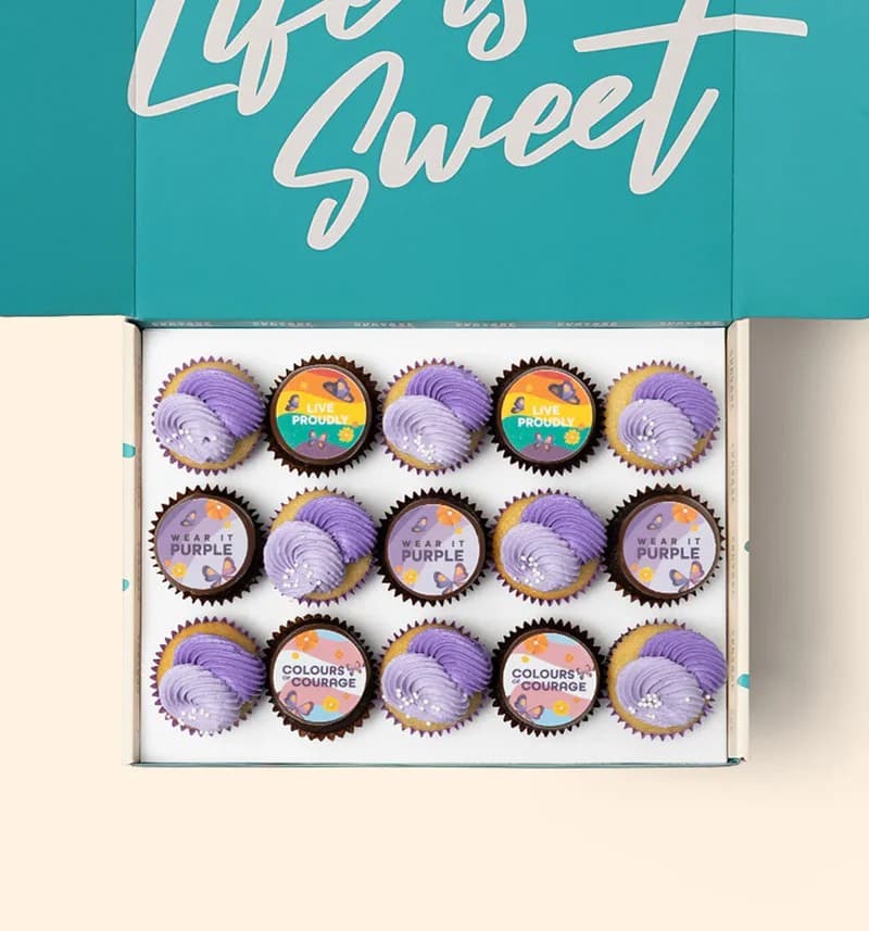 Wear It Purple Mini Cupcake Gift Box (15pcs)