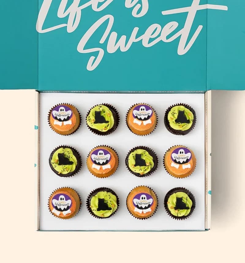 Vegan Halloween Cupcake Gift Box (12 Pieces)
