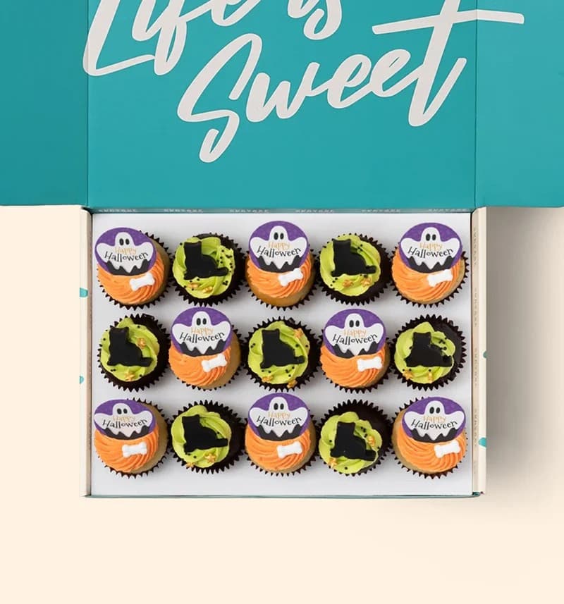 Vegan Halloween Mini Cupcake Gift Box (15 Pieces)