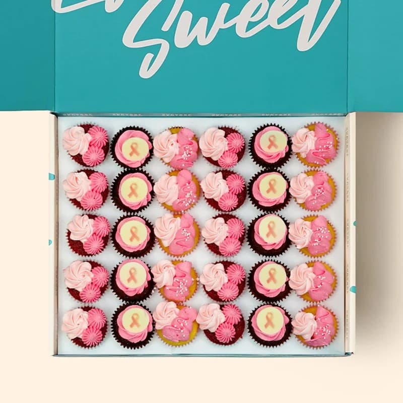 Breast Cancer Mini Cupcake Gift Box (30pcs)
