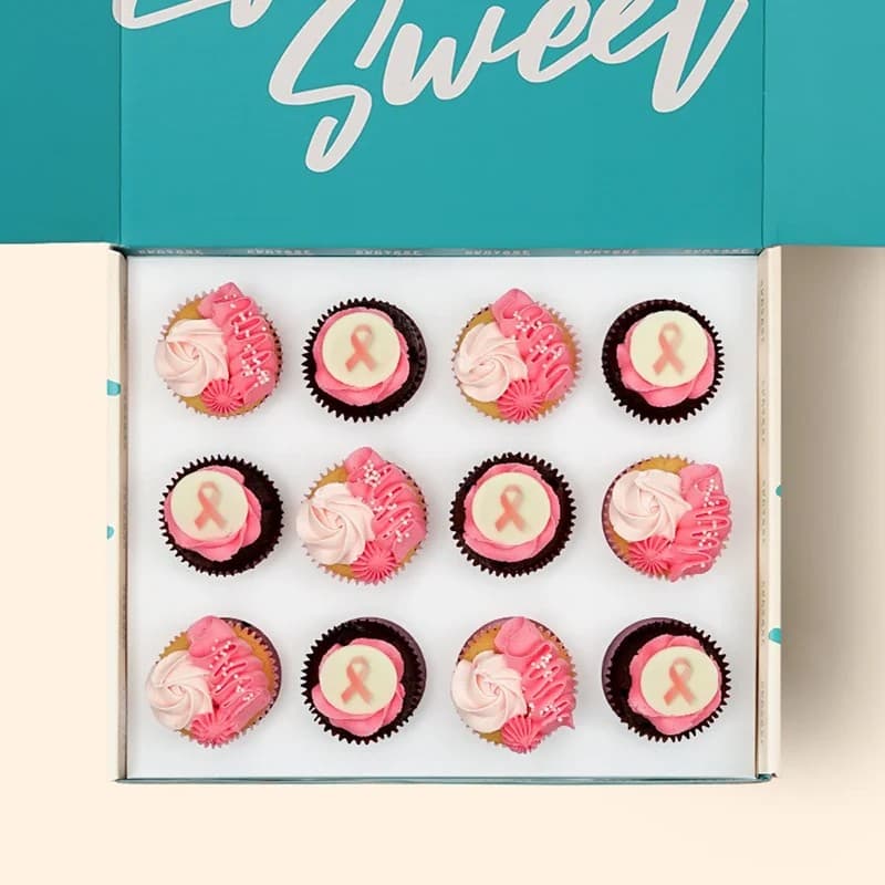 Breast Cancer Awareness Cupcake Gift Box (12pcs)