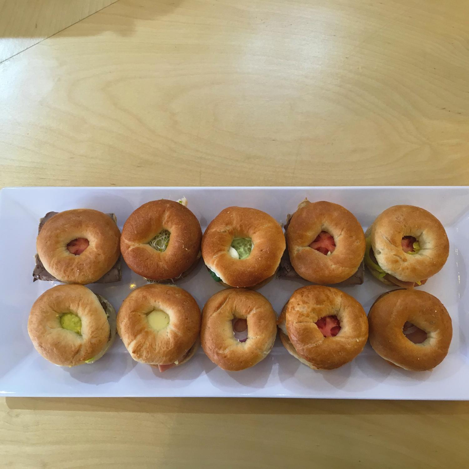 Pastrami and Swiss Cheese Mini Bagels