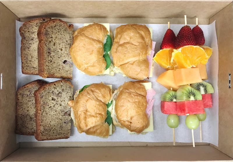 Croissant, Banana Bread and Fruit Skewer Package