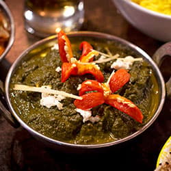 Saag Paneer and Rice Platter