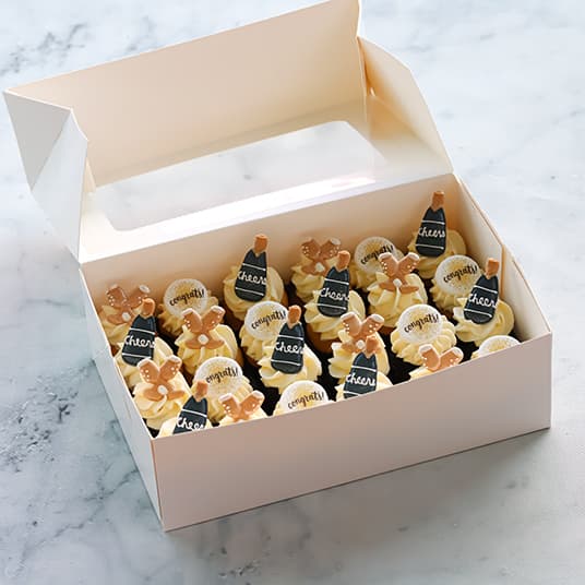 Congrats Petite/Mini Size Cupcakes (Box of 12)
