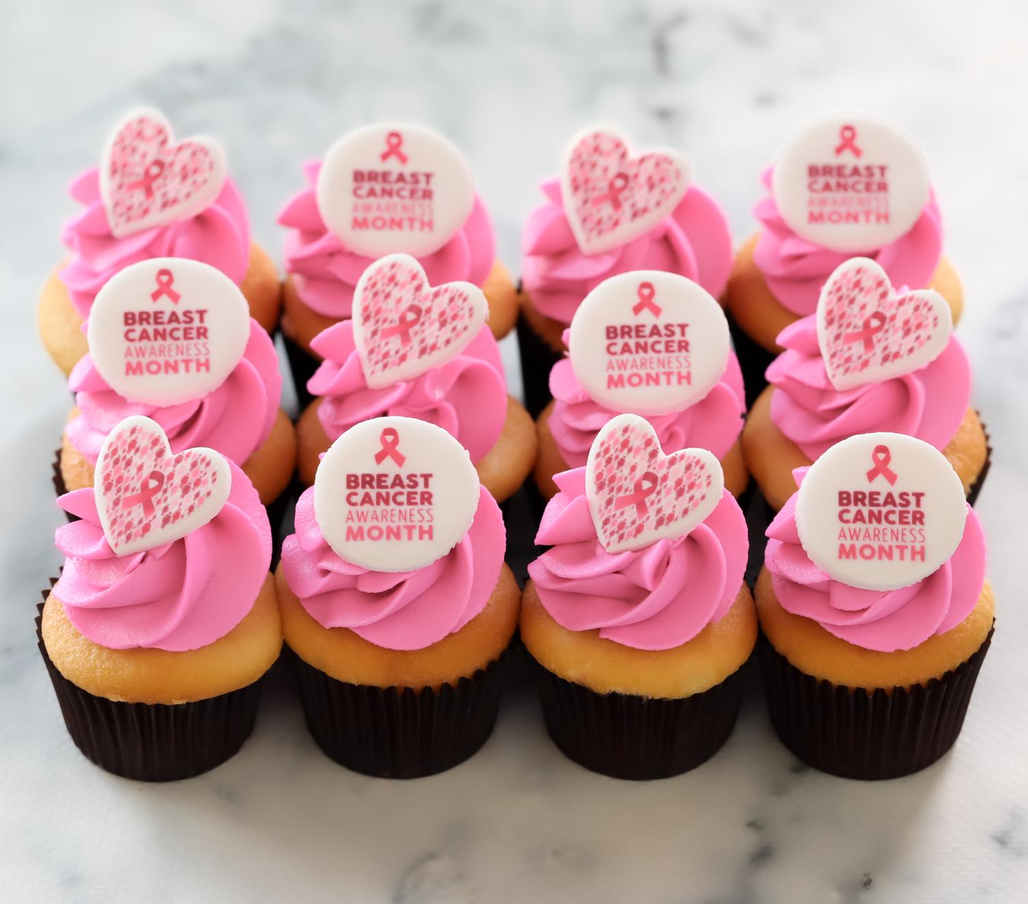 Pink Ribbon Petite Cupcakes (12pcs)