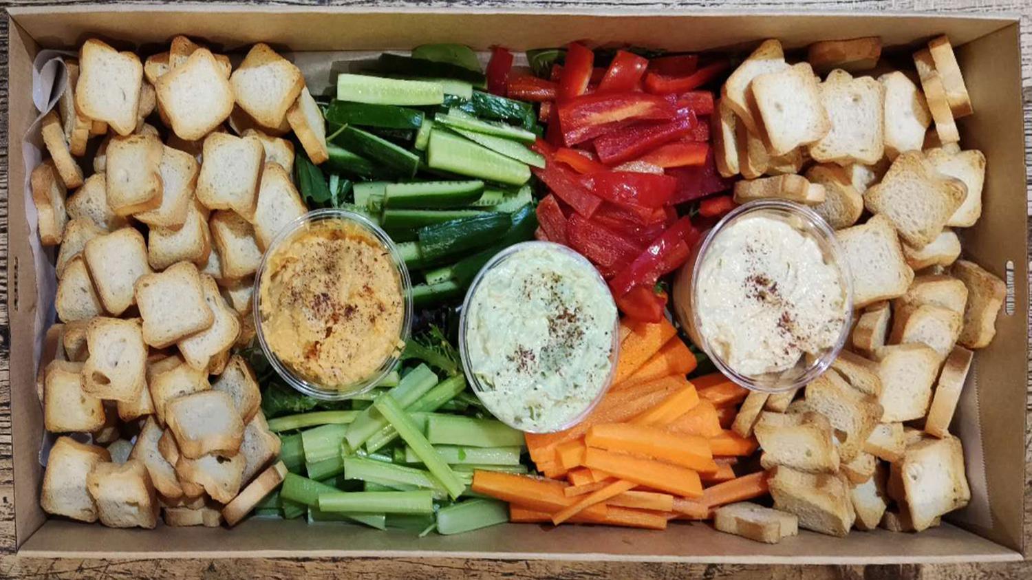 Trio of Dips Platter (Medium Platter for 5)