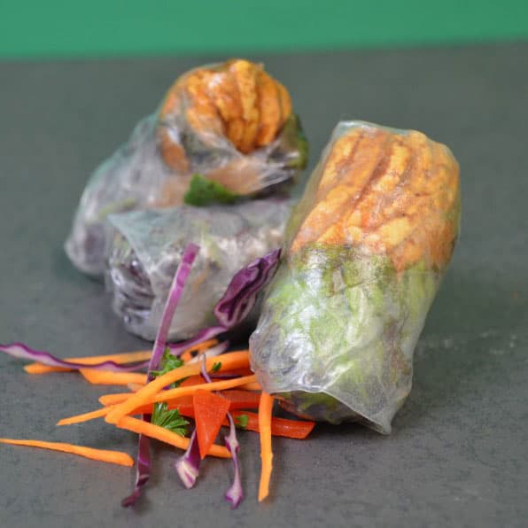 Tofu Rice Paper Rolls with Chilli Lime Dip