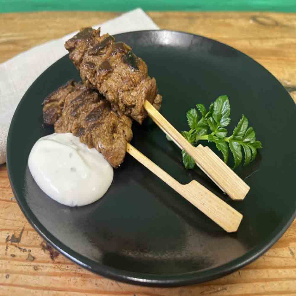 Teriyaki Beef Canape Skewer, Kewpie Mayo (MWGF) 