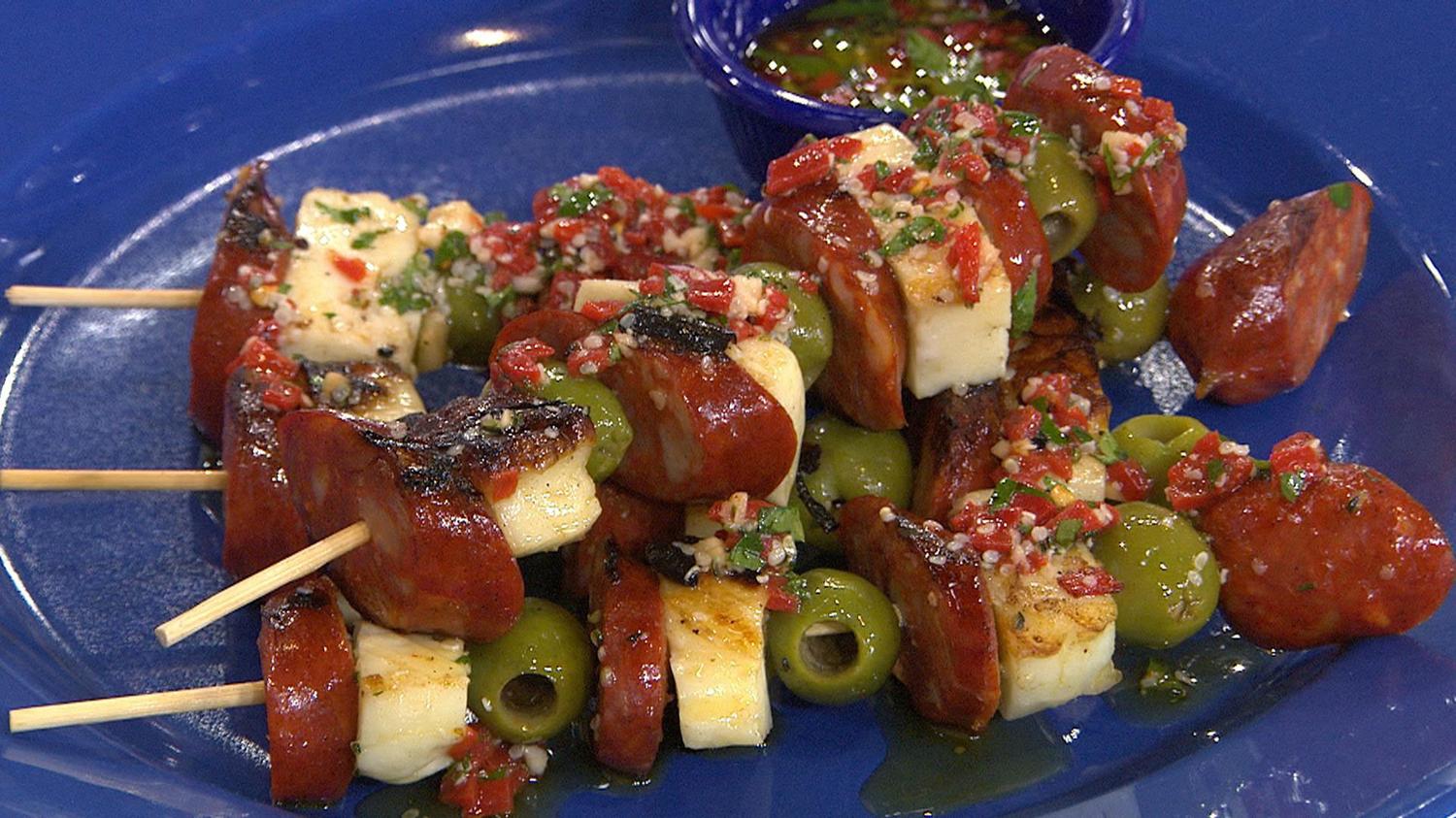 Chorizo and Haloumi Skewer