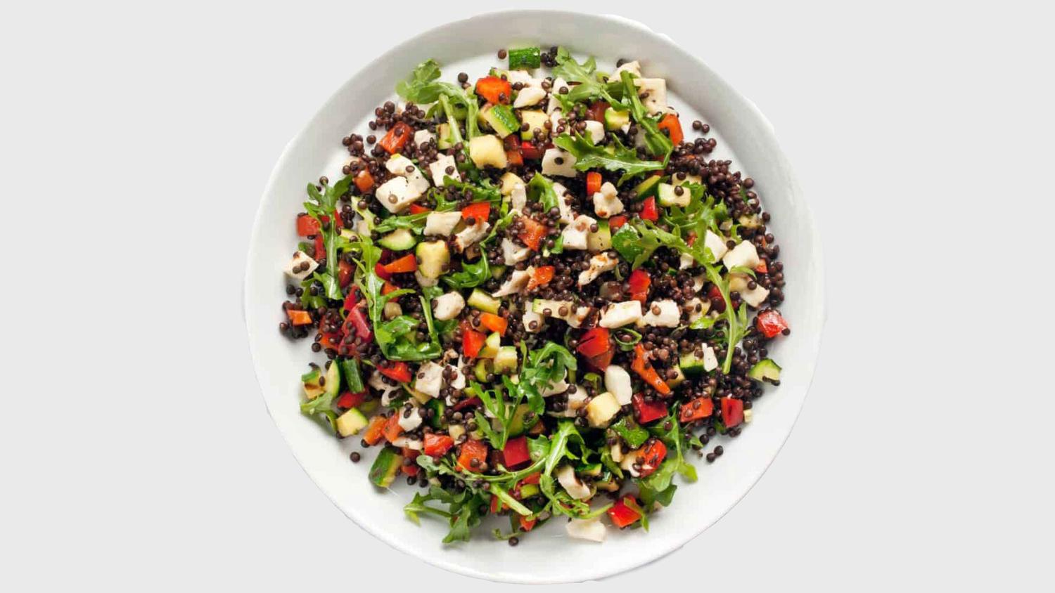 Grilled Haloumi and Lentil Salad