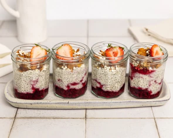 Chia Pots with Berry Coulis