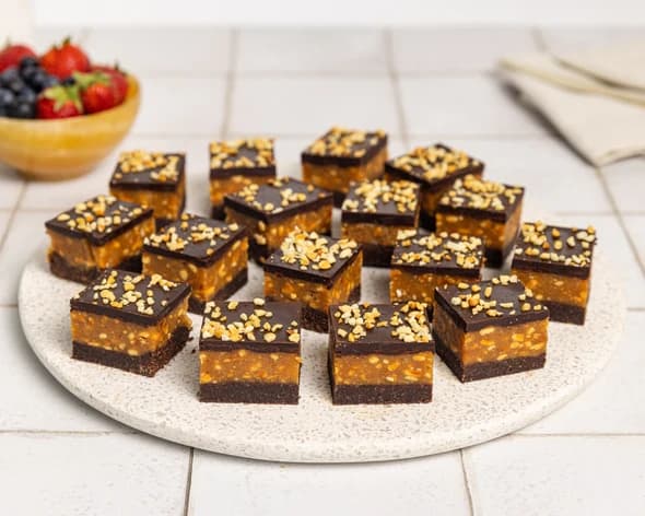 Mini Peanut Caramel Slices