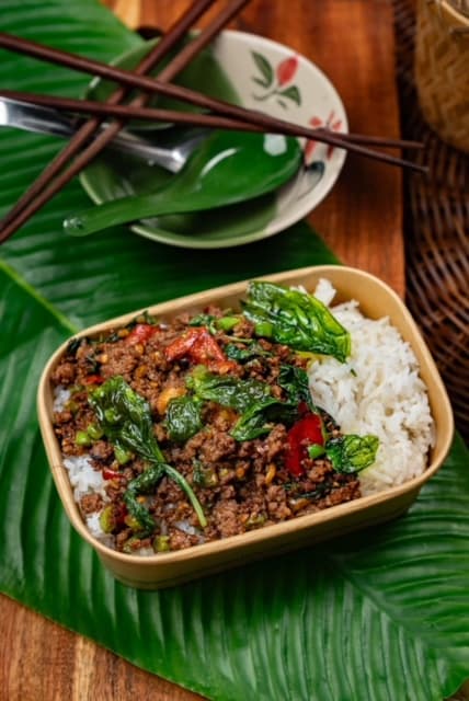 GPA Prao Beef Mince with Steamed Rice