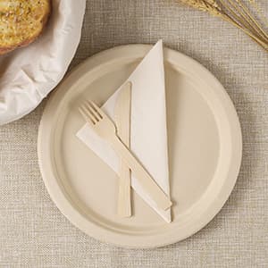 Side Plate, Serviette, Knife & Fork (Pack of 5)