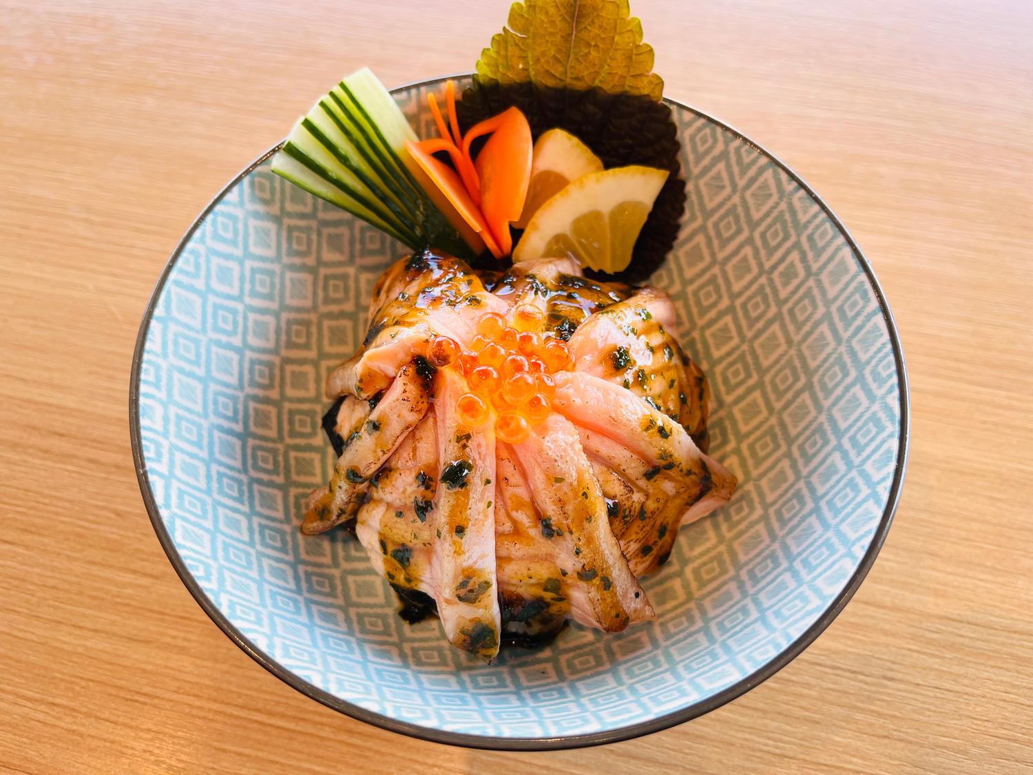 Seared Salmon Sushi Bowl with Ume Shiso Sauce (A)