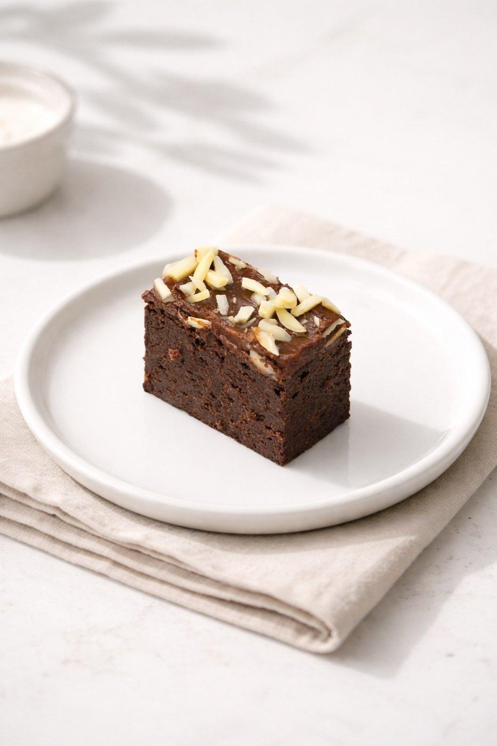 Fudge Brownie, Dark Chocolate Ganache & Almonds